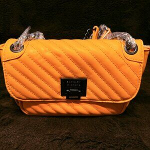 Badgley Mischka Mustard Yellow Vegan Leather Handbag NWT